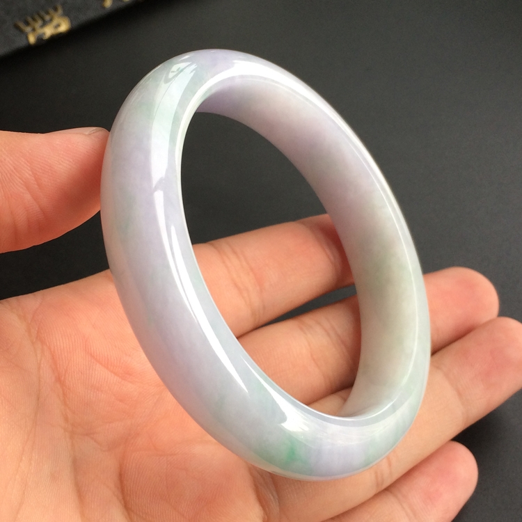 (超值推荐)糯冰种紫罗兰飘花手镯(58.5mm)