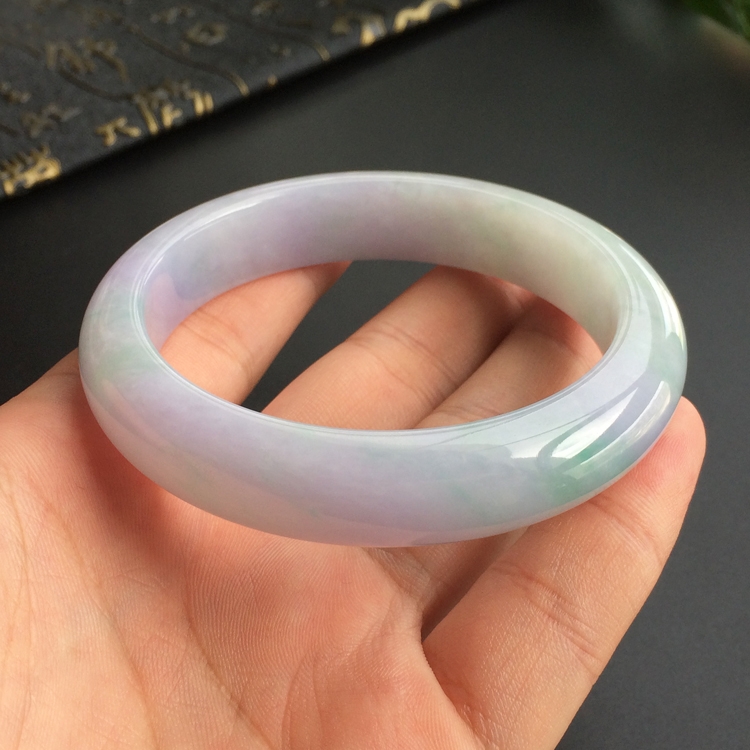 (超值推荐)糯冰种紫罗兰飘花手镯(58.5mm)