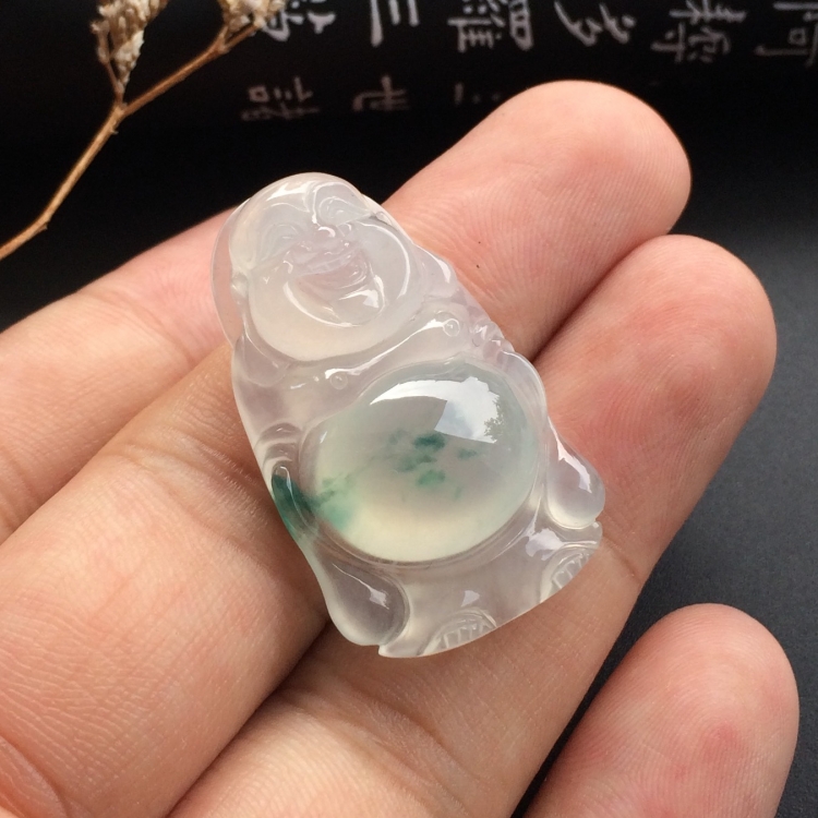 （超值推荐）冰种飘花站佛挂件