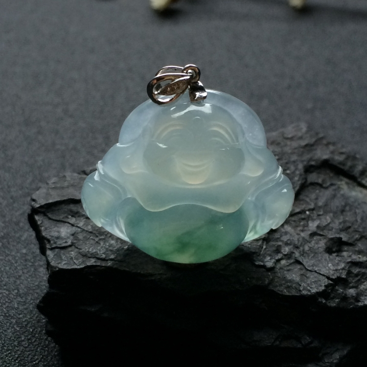 （超值推荐）冰种飘花玉佛挂件