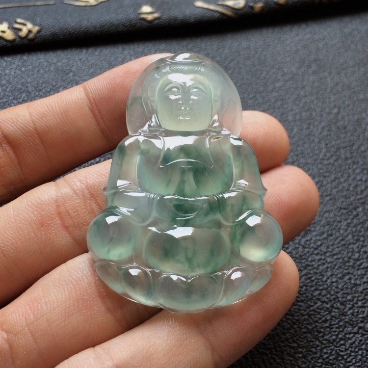(超值推荐)冰种飘花观音挂件