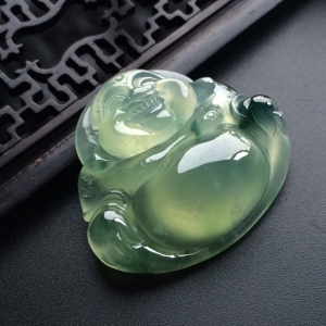 （超值推荐）冰种飘花玉佛挂件