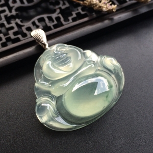 （超值推荐）冰种略飘花玉佛挂件