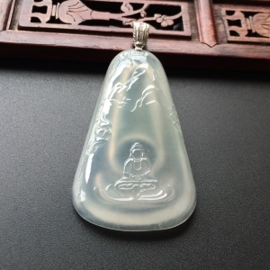 (超值推荐)冰种淡晴水静悟挂件