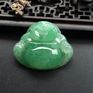 （超值推荐）糯冰种绿晴水玉佛挂件