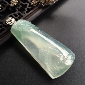 （超值推荐）冰种晴水山水牌挂件
