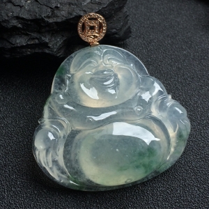 （超值推荐）冰种飘花玉佛挂件
