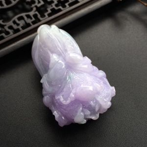 （超值推荐）糯冰种紫罗兰白菜挂件