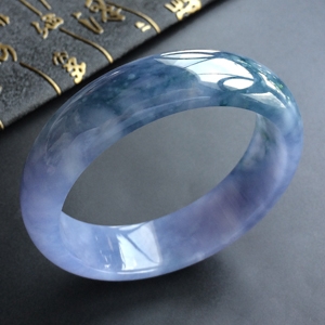 (超值推荐)糯冰种紫罗兰飘花手镯(58.7mm)