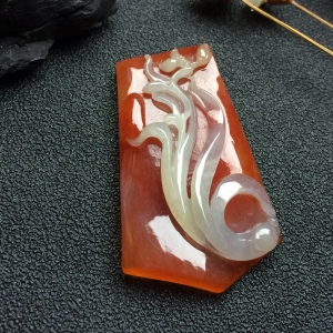 （超值推荐）糯冰种红黄翡冰清玉洁挂件