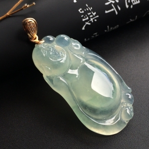 （超值推荐）冰种淡晴水逍遥佛挂件