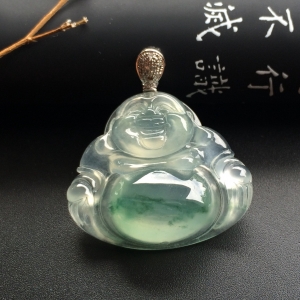 （超值推荐）冰种飘花玉佛挂件