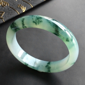 (超值推荐)糯冰种飘花手镯(57.3mm)