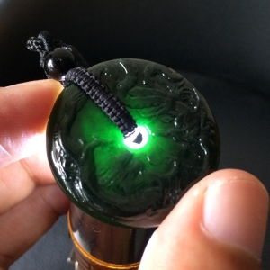 （超值推荐）冰种墨翠龙凤呈祥平安扣挂件