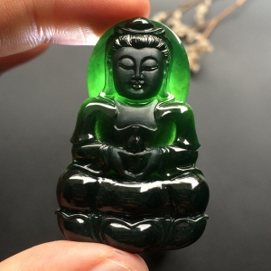 （超值推荐）冰种墨翠观音挂件