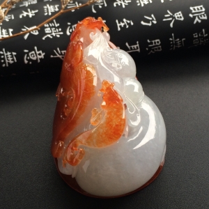 （超值推荐）糯冰种红黄翡年年有余挂件/手玩件