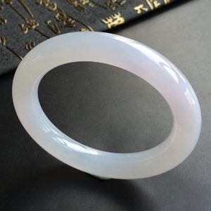 (超值推荐)糯冰种淡紫罗兰圆条手镯(57.2mm)