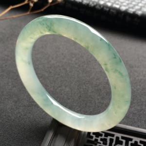 （超值推荐）冰种飘花圆条手镯（56mm）