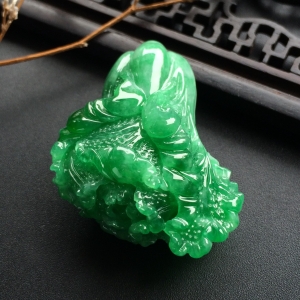 （超值推荐）糯冰种翠色白菜挂件