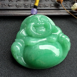 （超值推荐）糯冰种豆色玉佛挂件