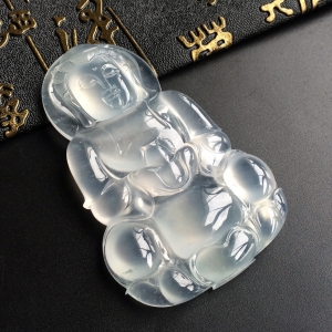 (超值推荐)冰玻种淡晴水观音挂件