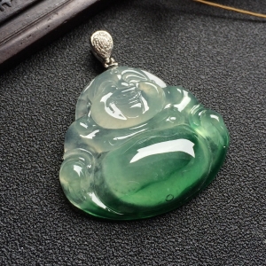 （超值推荐）冰种飘花玉佛挂件