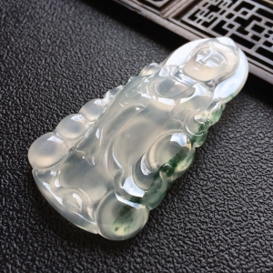 (超值推荐)冰种飘花站观音挂件