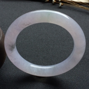 （超值推荐）糯冰种淡紫罗兰圆条手镯（58.5mm）