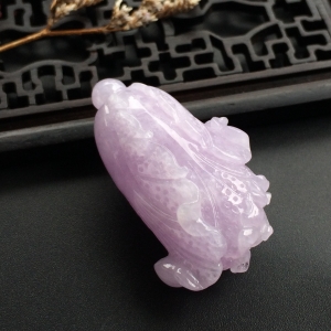 （超值推荐）糯冰种紫罗兰白菜挂件