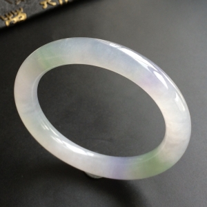 (超值推荐)糯冰种紫罗兰晴水圆条手镯(52.7mm)