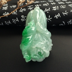 （超值推荐）糯冰种飘翠白菜挂件