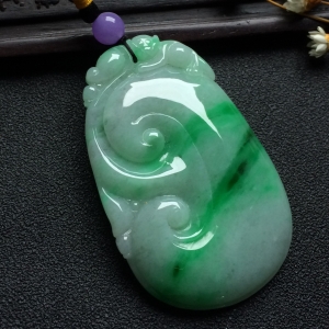 （超值推荐）糯冰种飘翠如意挂件