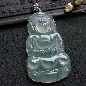 （超值推荐）冰种略飘花观音挂件
