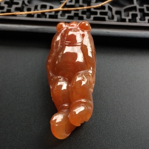 （超值推荐）糯冰种红黄翡人生如意挂件