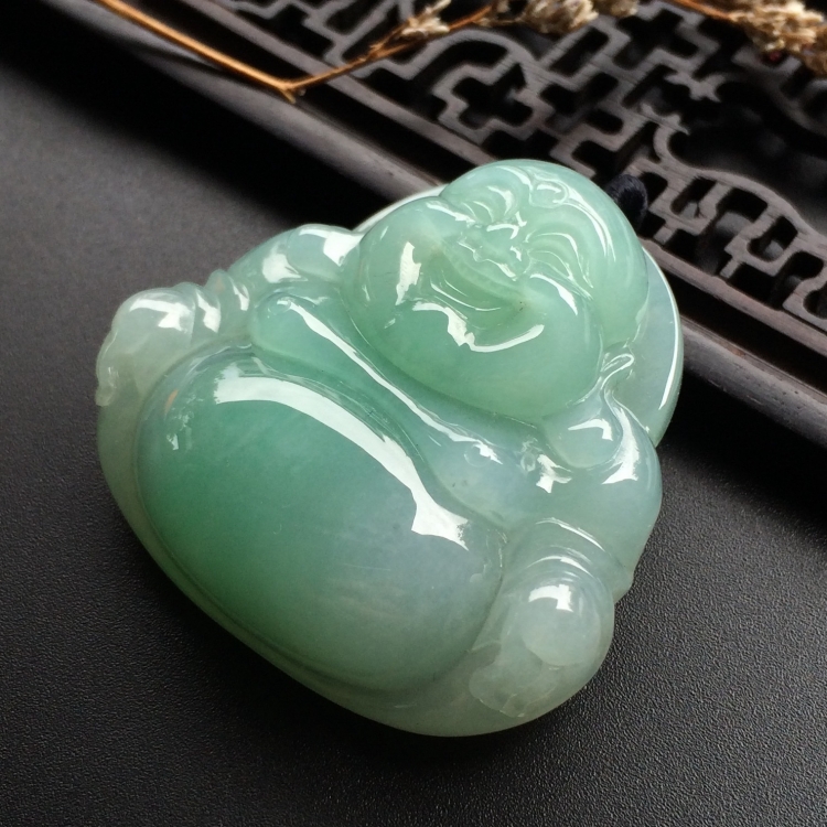 糯冰种晴水玉佛挂件