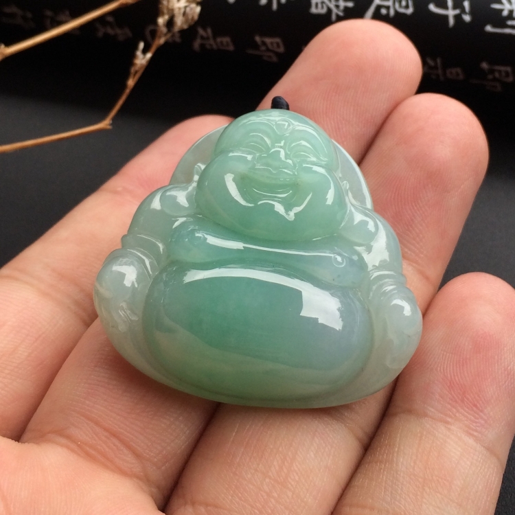 糯冰种晴水玉佛挂件