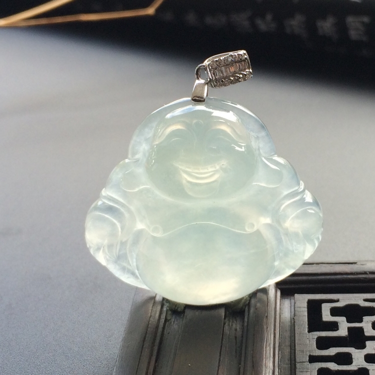 （超值推荐）冰种淡晴水玉佛挂件