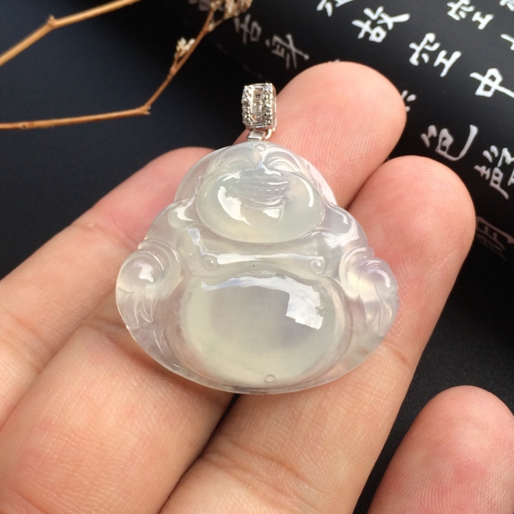 （超值推荐）冰种淡晴水玉佛挂件