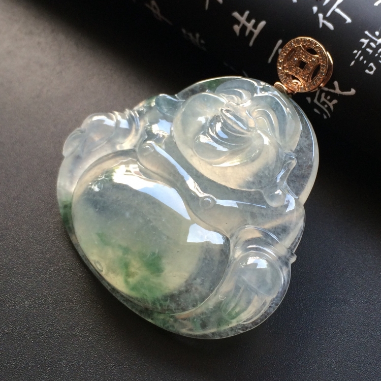 （超值推荐）冰种飘花玉佛挂件