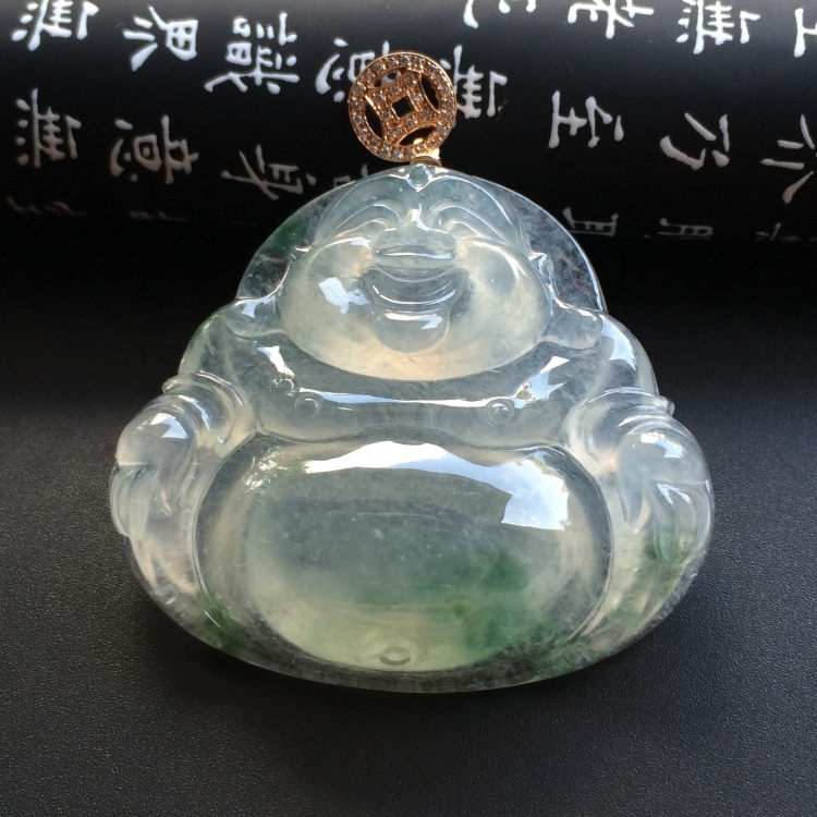 （超值推荐）冰种飘花玉佛挂件