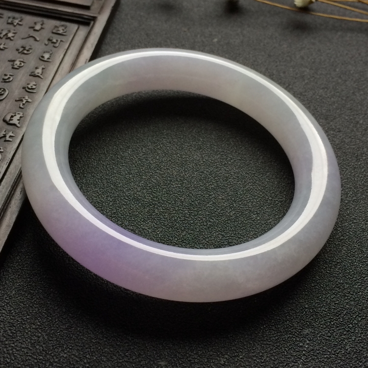（超值推荐）糯冰种紫罗兰圆条手镯（55.8mm）