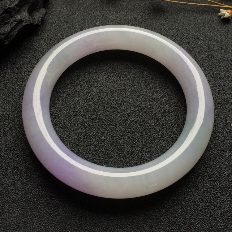 （超值推荐）糯冰种紫罗兰圆条手镯（55.8mm）