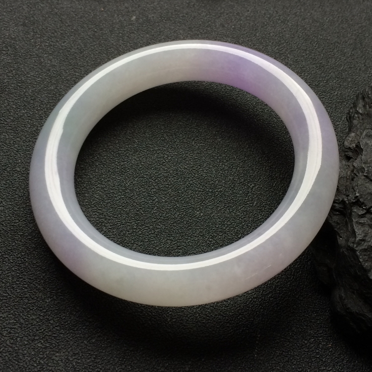 （超值推荐）糯冰种紫罗兰圆条手镯（55.8mm）