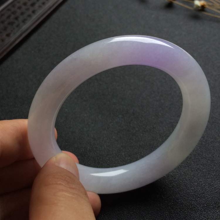 （超值推荐）糯冰种紫罗兰圆条手镯（55.8mm）