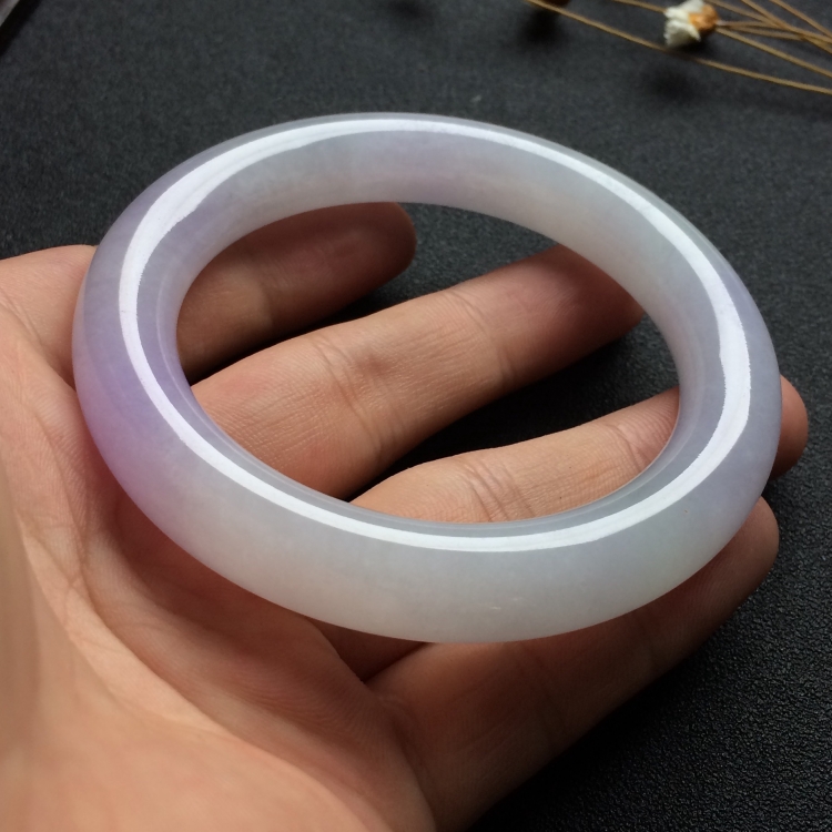 （超值推荐）糯冰种紫罗兰圆条手镯（55.8mm）