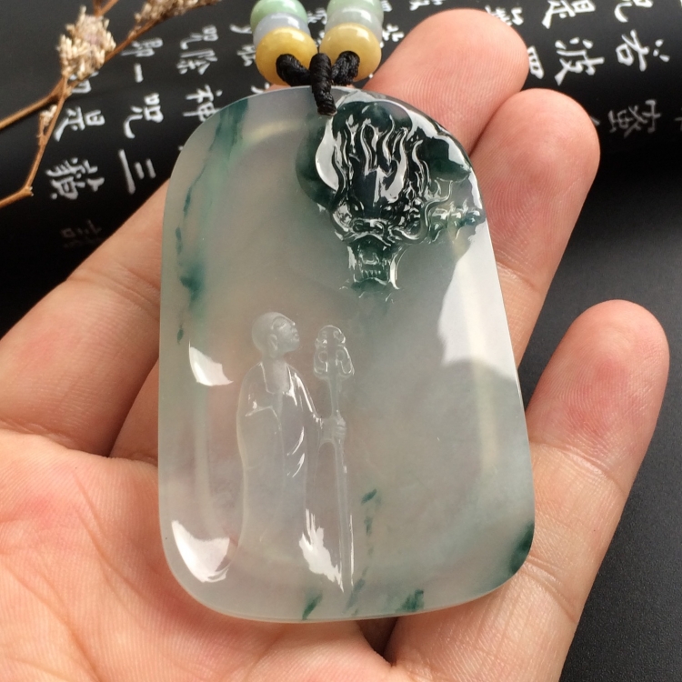 （超值推荐）冰种飘花地藏王菩萨挂件