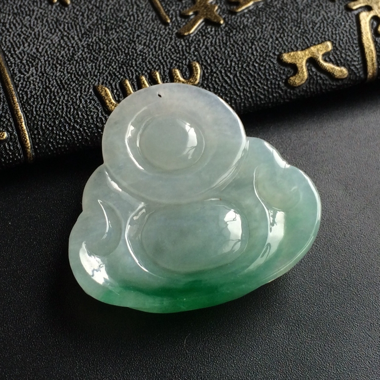 (超值推荐)糯冰种飘翠玉佛挂件