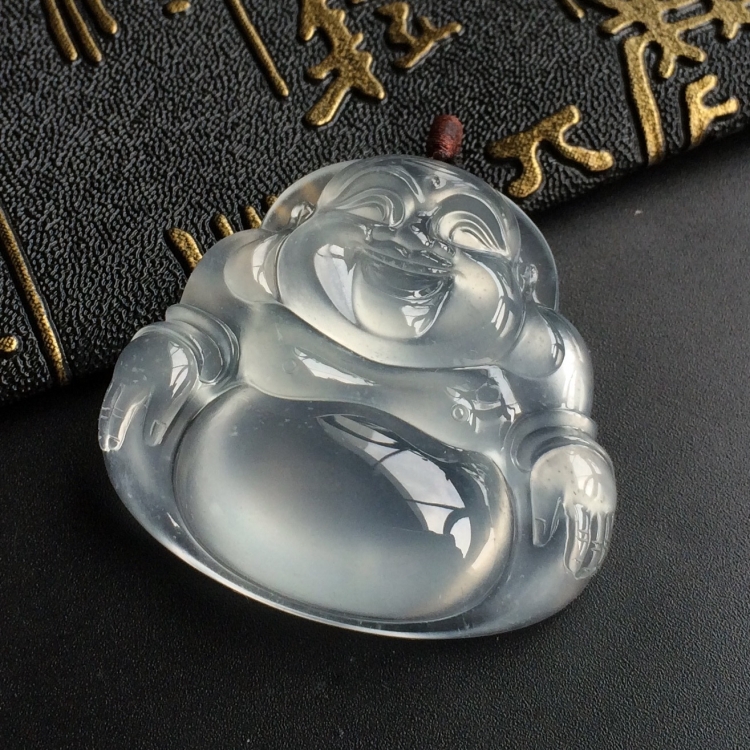 (超值推荐)冰玻种无色玉佛挂件