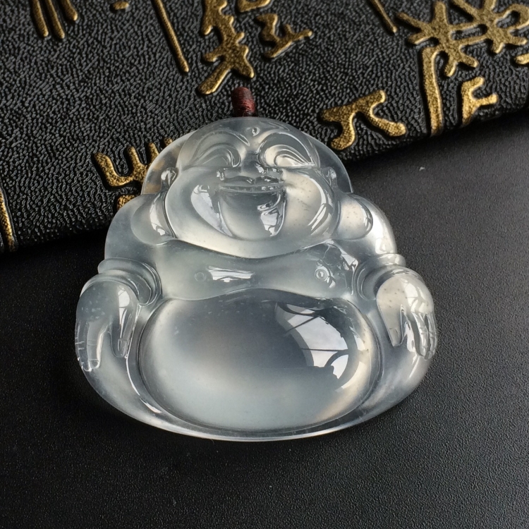 (超值推荐)冰玻种无色玉佛挂件