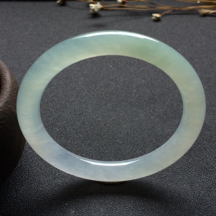 （超值推荐）冰种晴水圆条手镯（55mm）